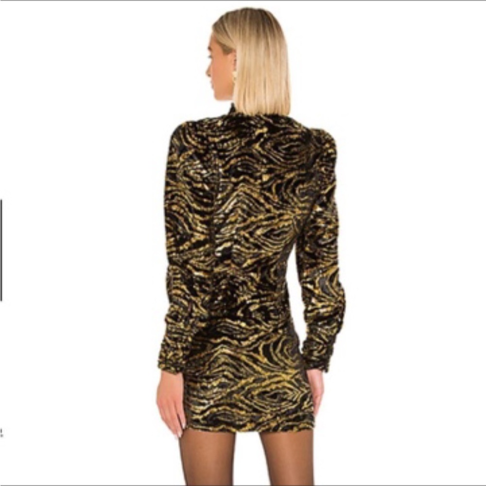 GRLFRND Janice Mini Black Gold Dress - Picture 3 of 14